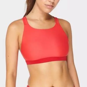 nwot sweaty betty harlyn keyhole bikini top in red